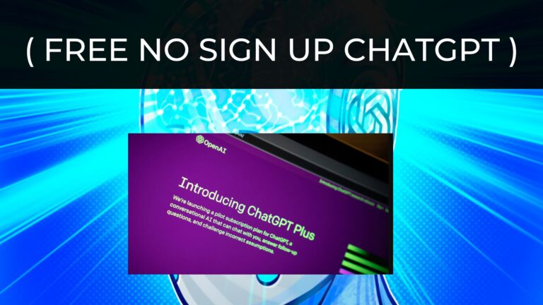 Free no sign up ChatGPT